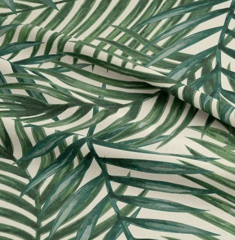 Palm Tree Leaves Coated Outdoor Water Repellent Tablecloth Available In Many Sizes