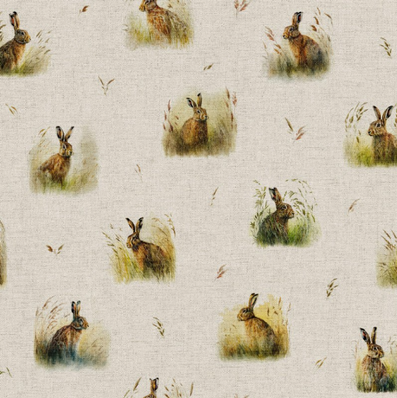 Tischläufer, Servietten mit springenden Hasen, Naturbeige-Design, Ostertischläufer, Größen: 91 cm, 122 cm, 137 cm, 152 cm, 163 cm, 183 cm, 213 cm, 244 cm, 264 cm, Handgefertigt aus 100 % Baumwolle