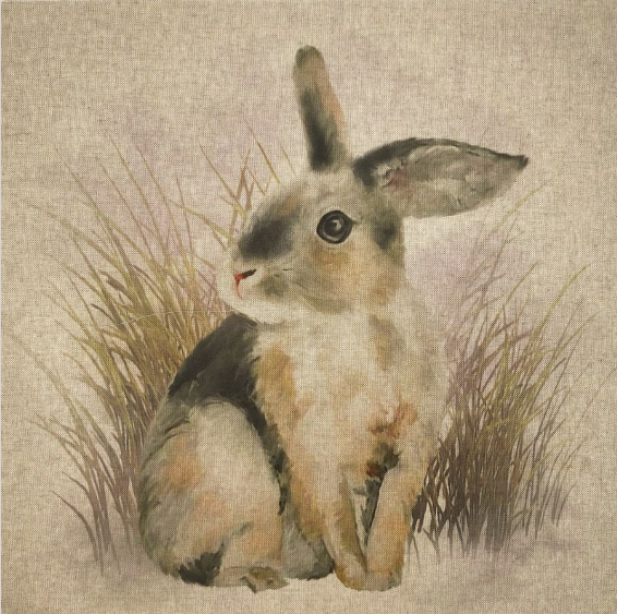 Rustikaler Kissenbezug mit Stockentenmotiv