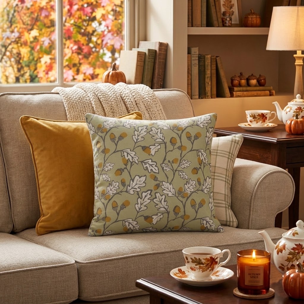 Acorn Trail Sage Green Cushion Cover