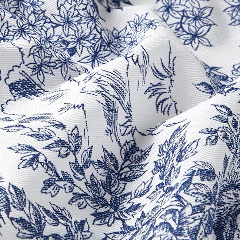 Tovaglia Toile de Jouy Romance Roses floreale bianco blu disponibile in molte misure