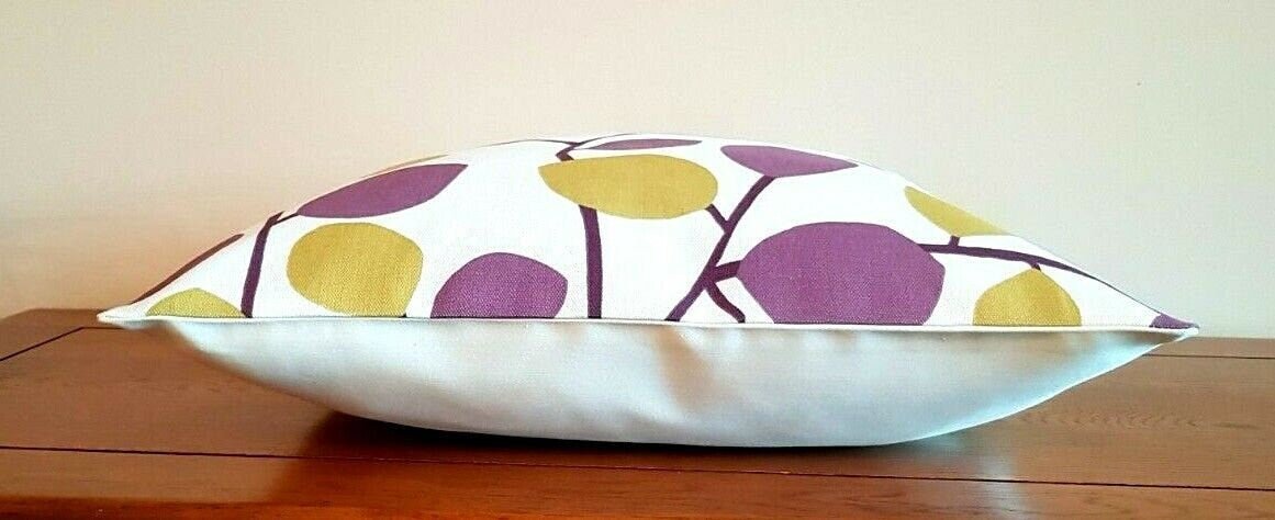 Cushion Cover 10" 12" 14" 16" 17" 18" 20" 22" 24" 26" Clarke & Clarke Nissa Heathe Purple Mustard Leaves Design 100% Cotton Handmade - CushionCoverAndDecor