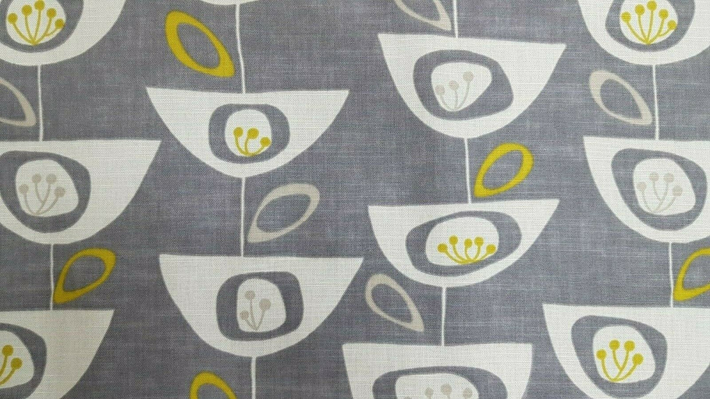 Cushion Cover 10" 12" 14" 16" 17" 18" 20" 22" 24" 26" John Lewis Seedheads Grey Yellow Design 100% Cotton Handmade - CushionCoverAndDecor