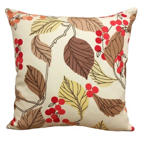 Cushion Cover 10 12 14 16 17 18 20 22 24 26 Leaf Berry Red Be CushionCoverAndDecor