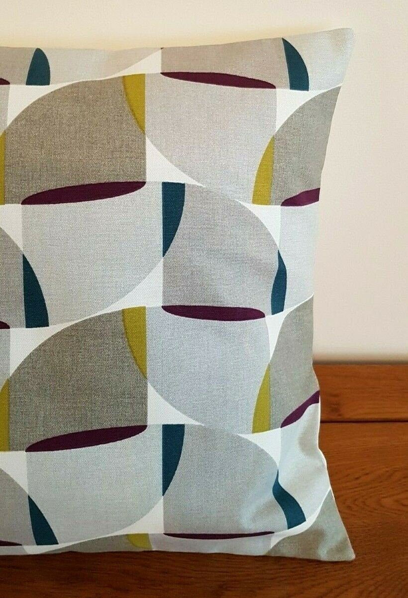 Cushion Cover 12" 14" 16" 17" 18" 20" 22" 24" ILiv Mulberry Grey Geometric Design Handmade 100% Cotton - CushionCoverAndDecor