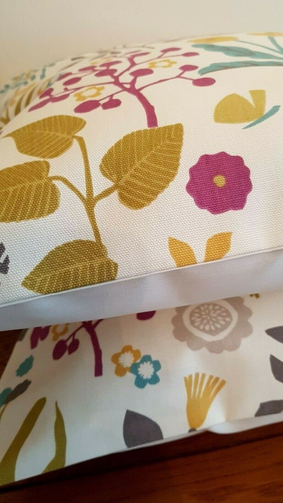 Cushion Cover Heather Olive Purple Green Floral Design 10" 12" 14" 16" 17" 18" 20" 22" 24" 26" Clarke & Clarke Frida Handmade 100% Cotton - CushionCoverAndDecor
