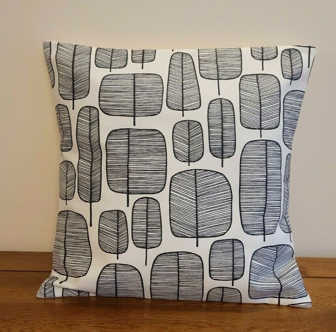 Decorative Cushion Cover MissPrint Little Trees Monochrome Black White Design 10" 12" 14" 16" 17" 18" 20" 22" 24" 26" Handmade 100% Cotton - CushionCoverAndDecor