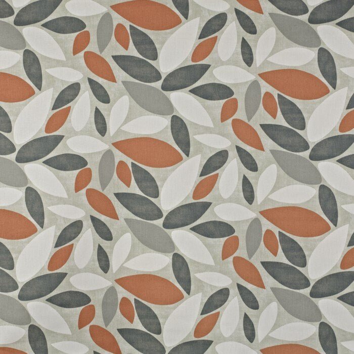 Fabric Placemats 12"x17" Prestigious Textiles Mango Orange Grey Geometric Floral Design 100% Cotton Handmade - CushionCoverAndDecor