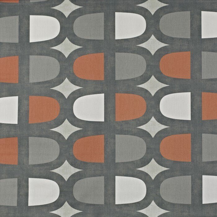 Fabric Placemats 12"x17" Prestigious Textiles Mango Orange Grey Geometric Floral Design 100% Cotton Handmade - CushionCoverAndDecor