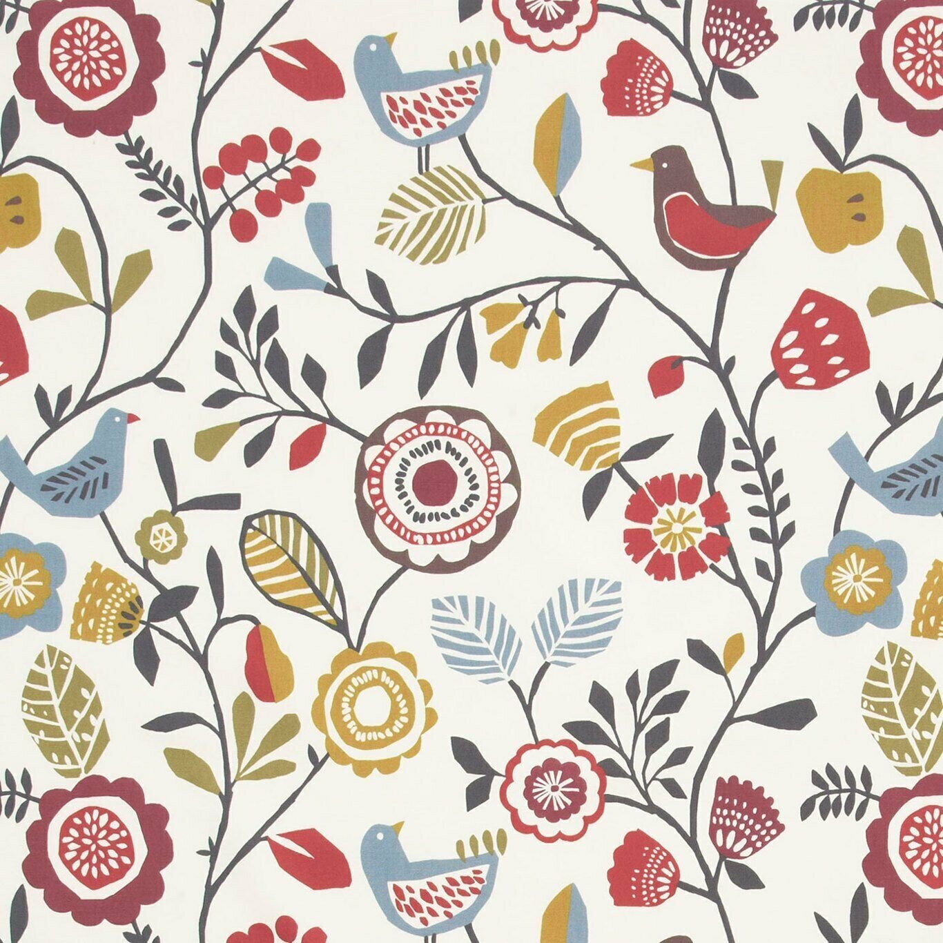 Floral Birds Tablecloth , Floral Tablecloth , Birds Tablecloth , Folki Tablecloth , Tablecloth UK - CushionCoverAndDecor