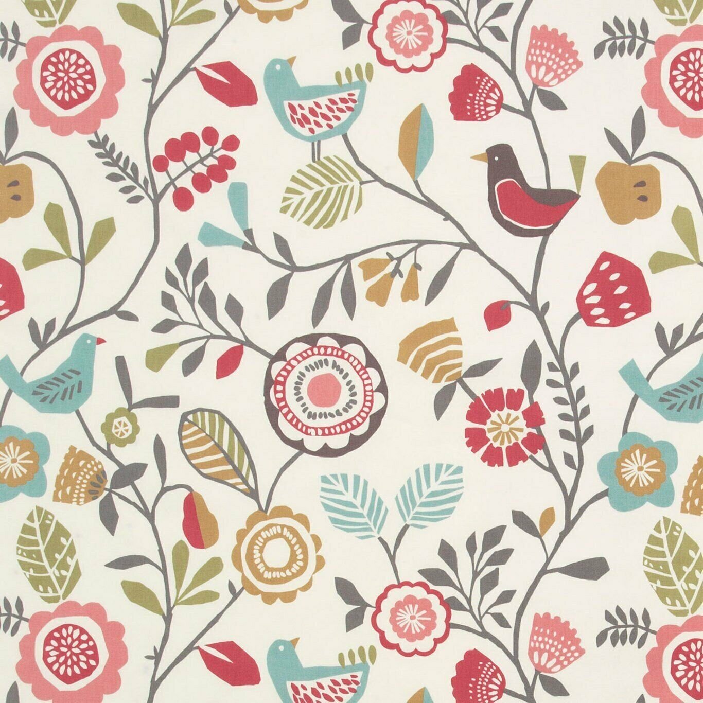 Floral Birds Tablecloth , Floral Tablecloth , Birds Tablecloth , Folki Tablecloth , Tablecloth UK - CushionCoverAndDecor