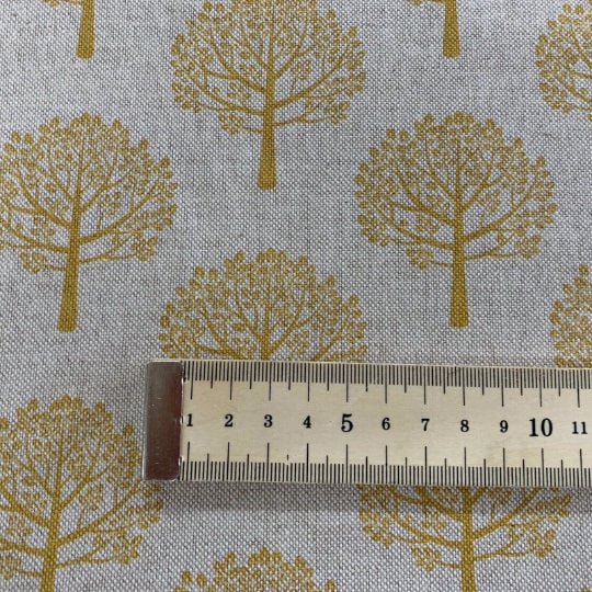 Mulberry Trees Ochre Tablecloth , Linen Look Tablecloth , Floral Tablecloth , Round Tablecloth , Oval Tablecloth