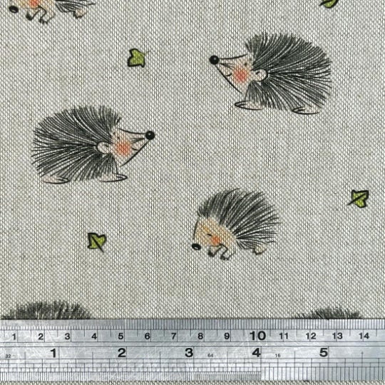 Hedgehogs Linen Look Tablecloth: Round, Oval, Square, Rectangle - Handmade in UK