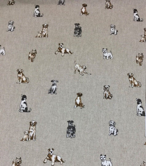 Shabby Dogs Linen Look Tablecloth