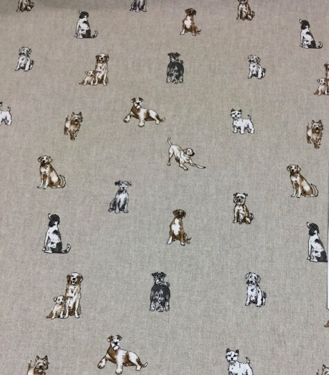 Shabby Dogs Linen Look Tablecloth