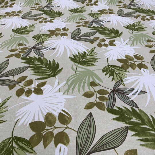 Amazon Pampas Green Leaves Tablecloth , Round Tablecloth , Oval Tablecloth , Rectangle Tablecloth