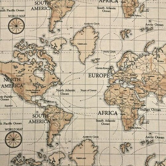 World Atlas Map Beige Brown Tablecloth , Round Tablecloth , Square Tablecloth , Rectangle Square Tablecloth UK