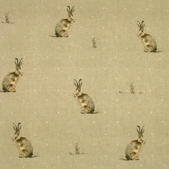 Hartley Hare Tablecloth , Beige Natural Easter Tablecloth , Round Tablecloth , Square Tablecloth , Rectangle Square Tablecloth UK