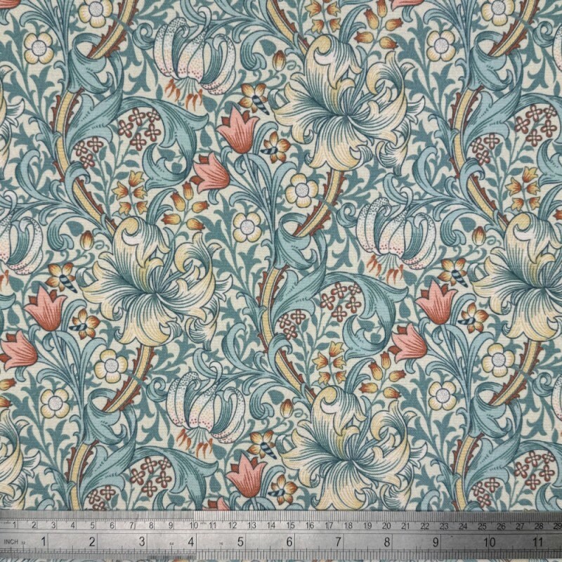 William Morris Coated Tablecloth Golden Lily, Water Resistant Outdoor, Round Oval Rectangle