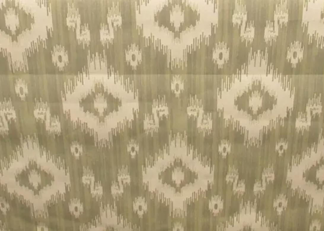 Ikat Geometric Diamond Green Cushion Cover, Handmade