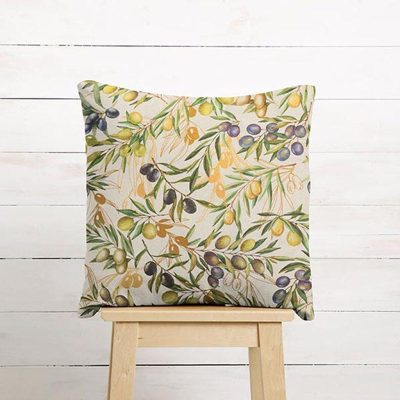 Olive Branch Natural Tablecloth, Linen Look Cotton Blend, Handmade in UK