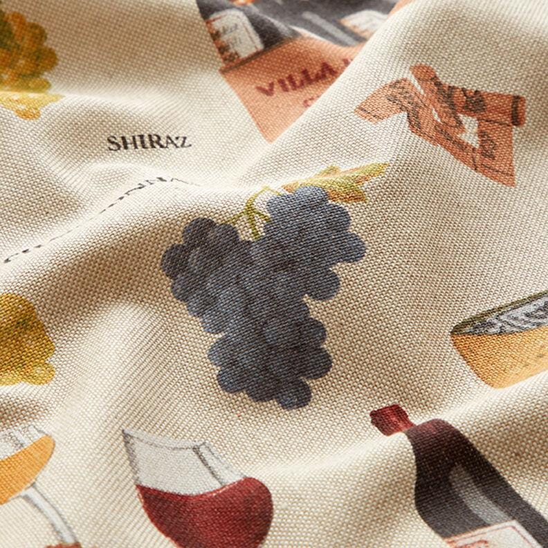 Wine Grapes Natural Tablecloth , Linen Look Tablecloth , Round Tablecloth , Oval Tablecloth , Rectange Tablecloth