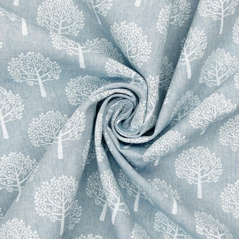 Sky Blue Mulberry Tree Tablecloth: Linen Look, Handmade in UK