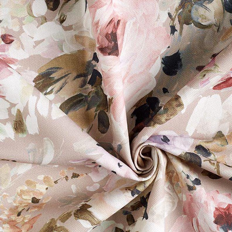Vintage Rose Floral Tablecloth, Beige Pink, Handmade in UK