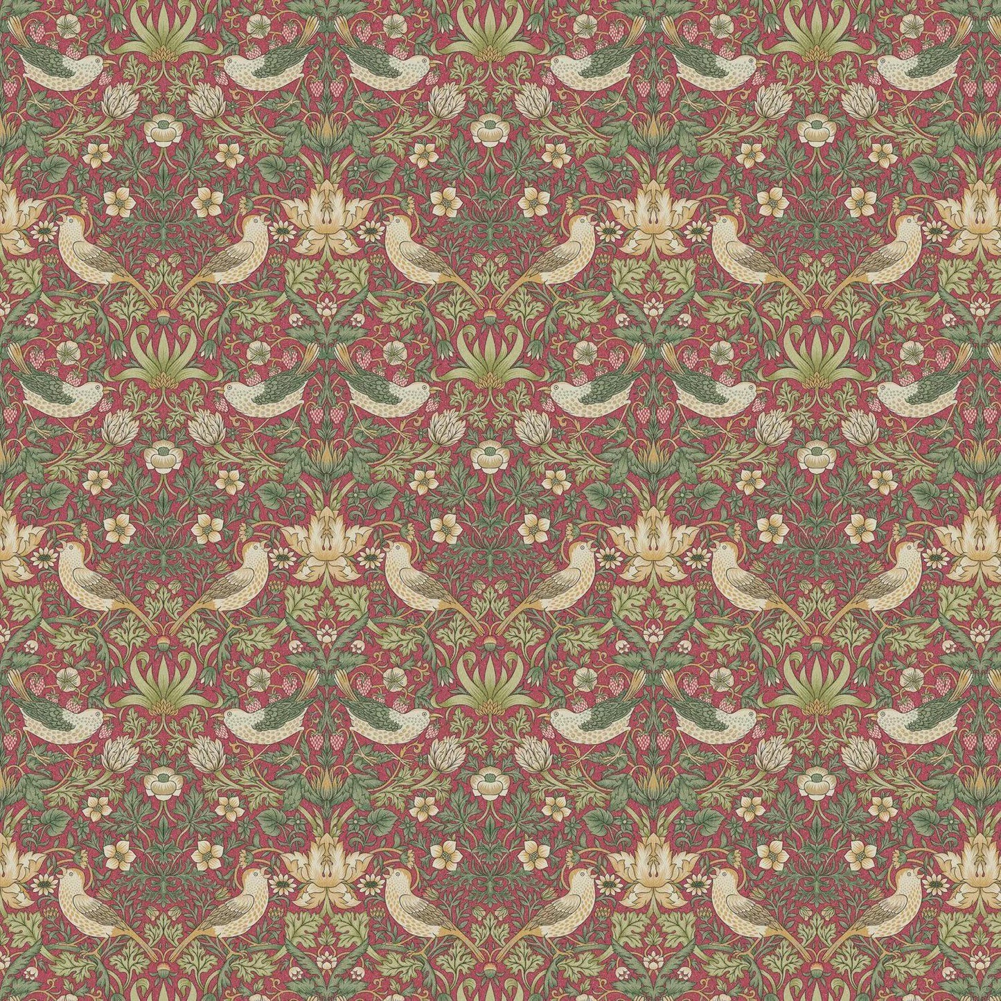 William Morris Strawberry Thief Table Runner Crimson Red , Cotton Napkins , Birds Table Runner , Table Decoration , Various Size