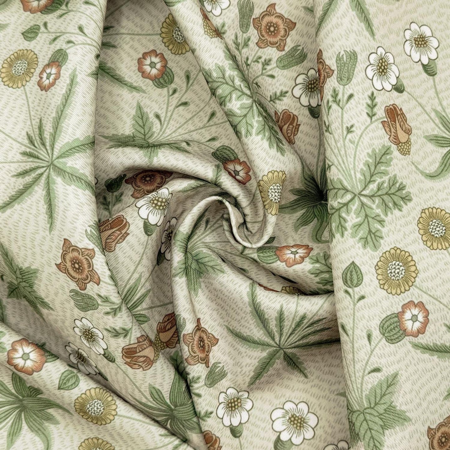 William Morris Coated Tablecloth Daisy Pebble , Outdoor Water Resistant Table Cloth , Round Oval Rectangle , Handmade in UK