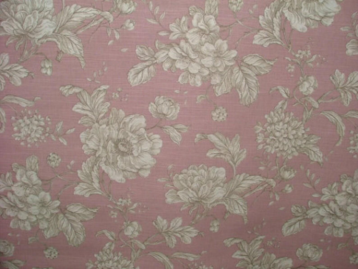 Aquitaine Rose Tablecloth, Pink Floral 100% Cotton, Handmade UK