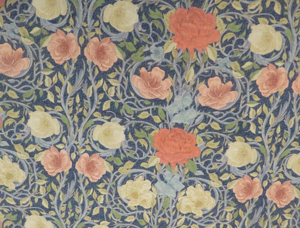 William Morris Ophelia Blue Tablecloth , Square Rectangle Oval Round , Handmade UK