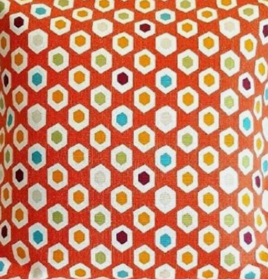 Vibrant Retro Hexagon Geometric Pattern Tablecloth , Round Oval Rectangle