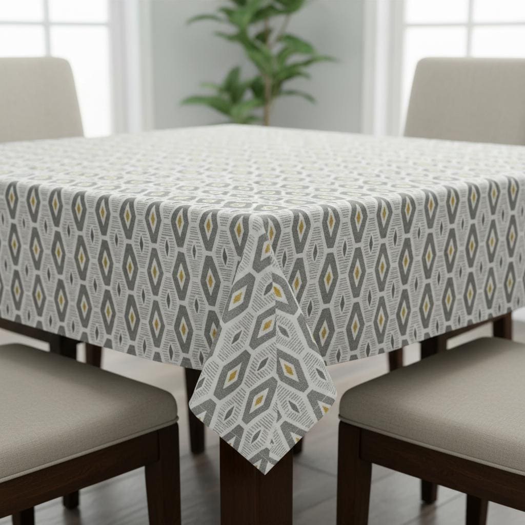 Retro Diamond Geometric Tablecloth , Round Oval Square Handmade UK