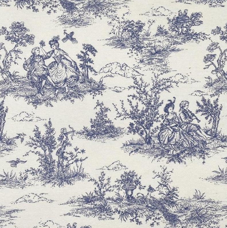 Blue Toile De Jouy Cushion Cover , Vintage French Style Throw Pillow