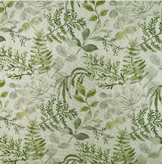 Elegant Green Botanical Leaf Floral Cushion Cover , Handmade UK