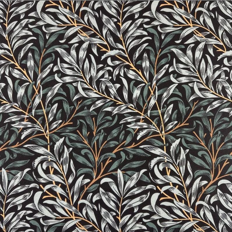 William Morris Table Runner Willow Bough Shadow, Cotton Napkins, Handmade in UK
