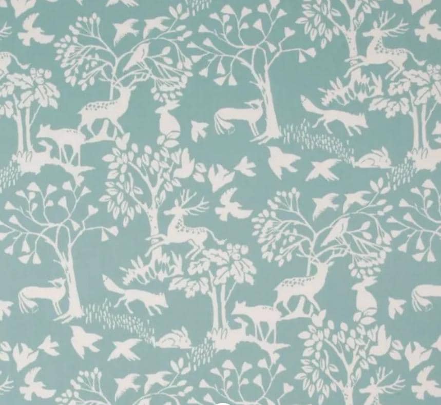 Woodland Forest Animals Tablecloth , Vilda Ice Blue Table Cloth , Round Oval Rectange , Handmade UK