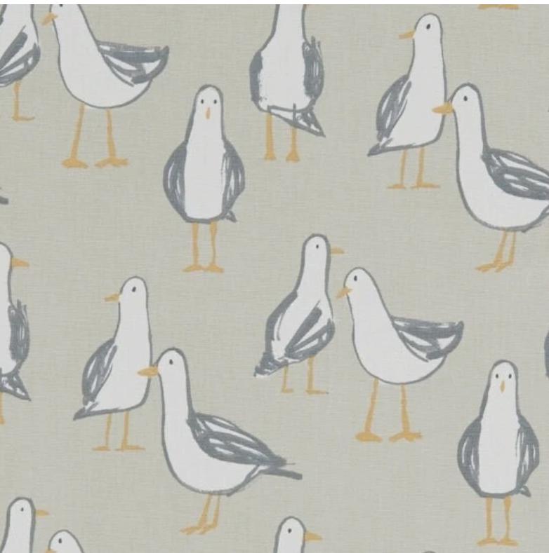 Coastal Seagull Laridae Beige Table Runner, Nautical Marine Seaside Design, Handmade UK