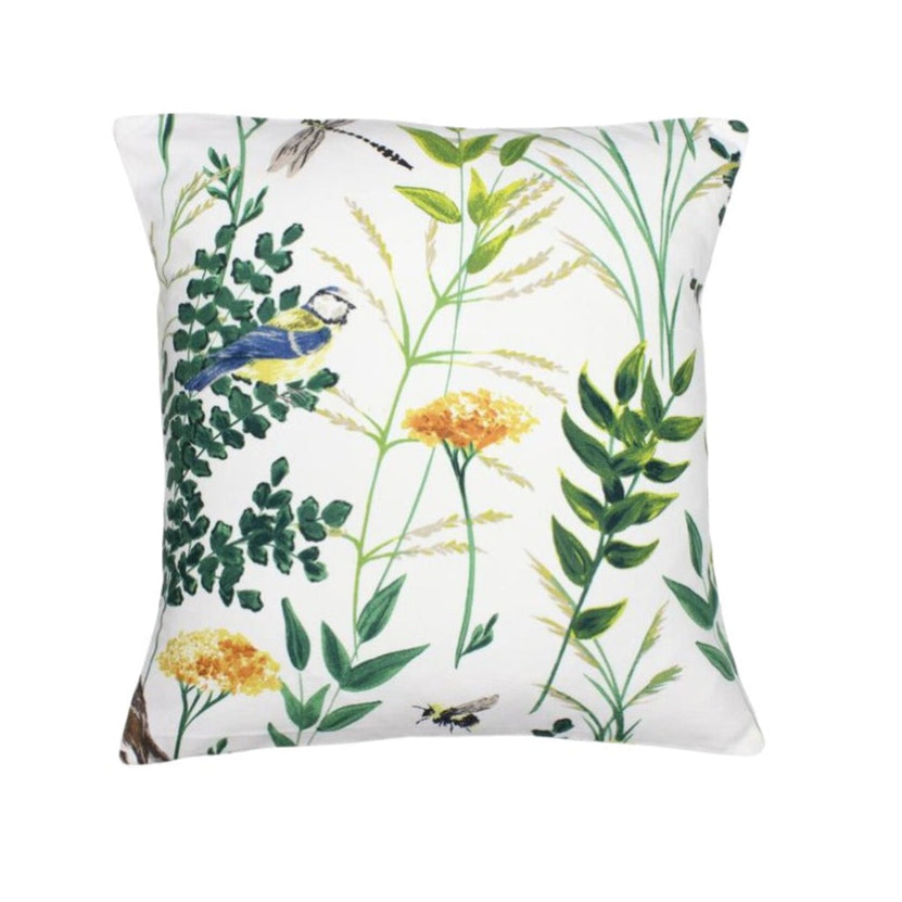 Gardenia Summer Birds Floral Cushion Cover
