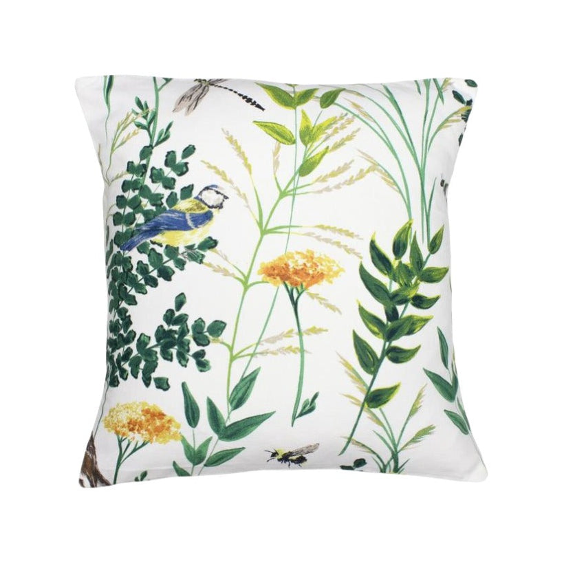Gardenia Summer Birds Floral Cushion Cover