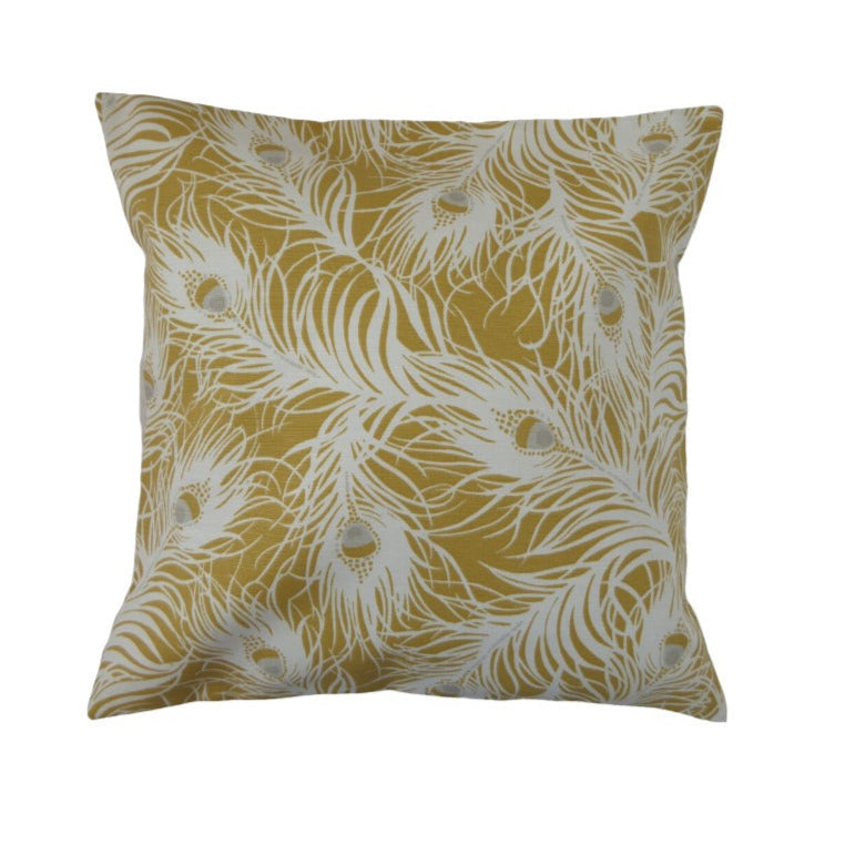 Harper Peacock Feather Ochre Cushion Covers
