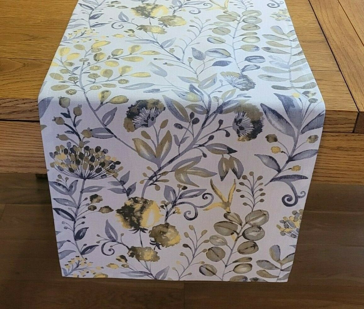 Table Runner Ashley Wilde Whitwell Buttercup Floral Design 36" 48" 54" 60" 64" 72" 84" 96" 104" Handmade - CushionCoverAndDecor