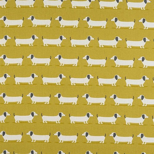 Table Runner Dachshund Sausage Dog , Ochre Saffron Yellow Table Runner 36" 48" 54" 60" 64" 72" 84" 96" 104" Handmade - CushionCoverAndDecor