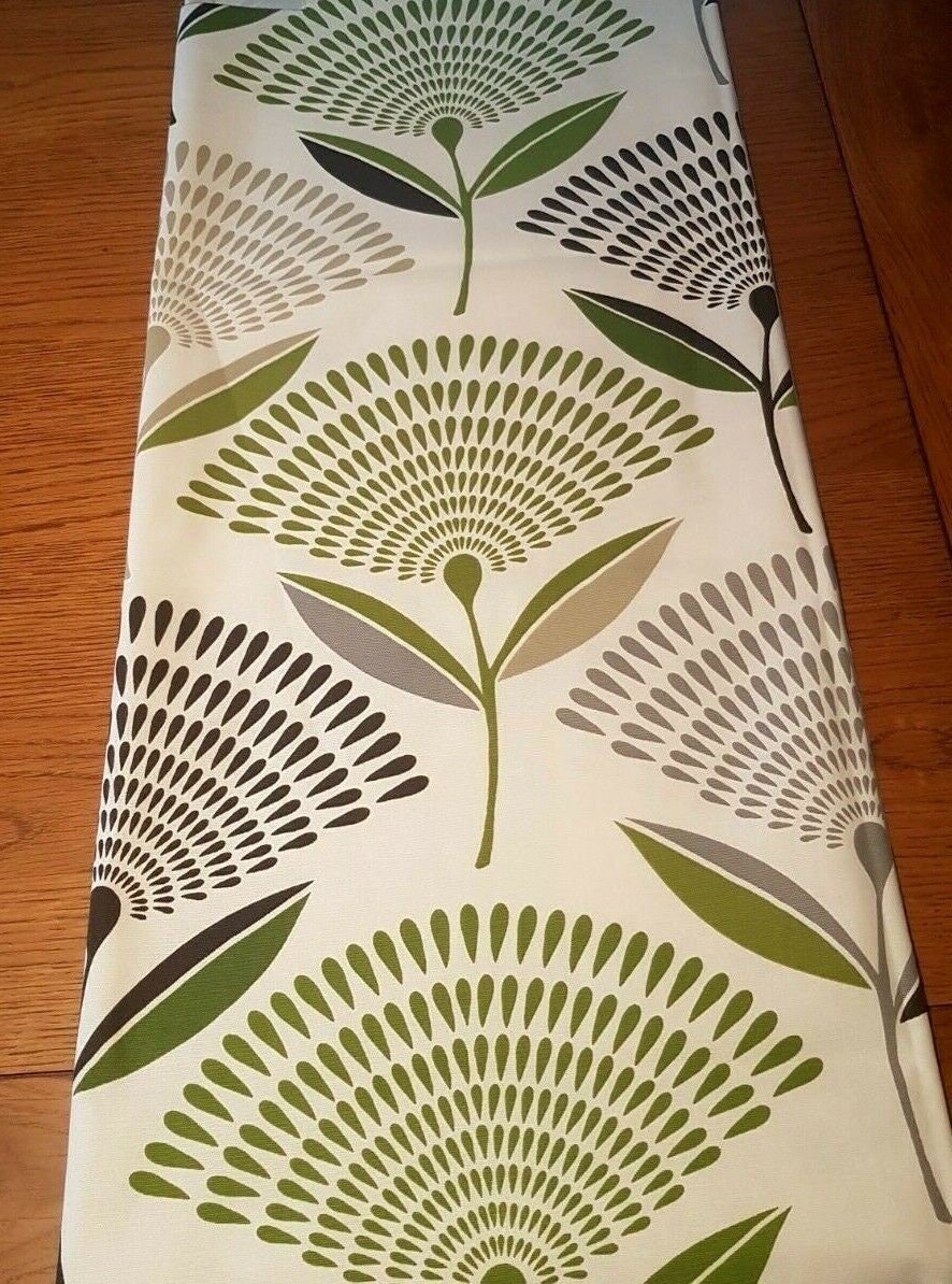 Table Runner Lime Green Grey Dandelion Design 36" 48" 54" 60" 64" 72" 84" 96" 104" Prestigious Textiles 100% Cotton Handmade - CushionCoverAndDecor