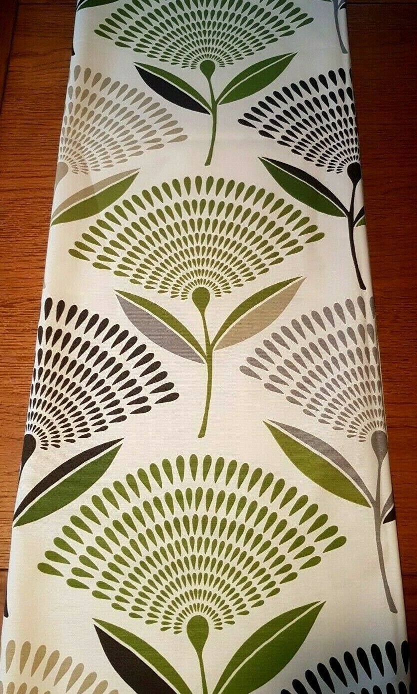 Table Runner Lime Green Grey Dandelion Design 36" 48" 54" 60" 64" 72" 84" 96" 104" Prestigious Textiles 100% Cotton Handmade - CushionCoverAndDecor