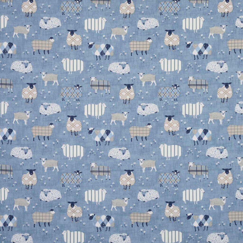 Table Runner , Napkins Baa Baa Sheep Denim Blue Design , Easter Table Runner 48" 54" 60" 64" 72" 84" 96" 104" Handmade 100%Cotton - CushionCoverAndDecor