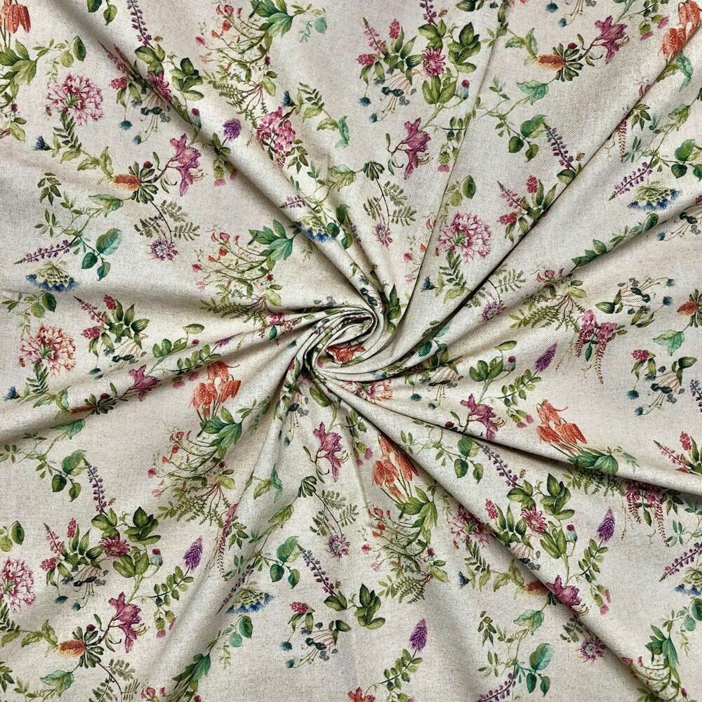 Tablecloth , Napkins Botanical Garden Floral Design , Tablecloth UK 100% Cotton - CushionCoverAndDecor