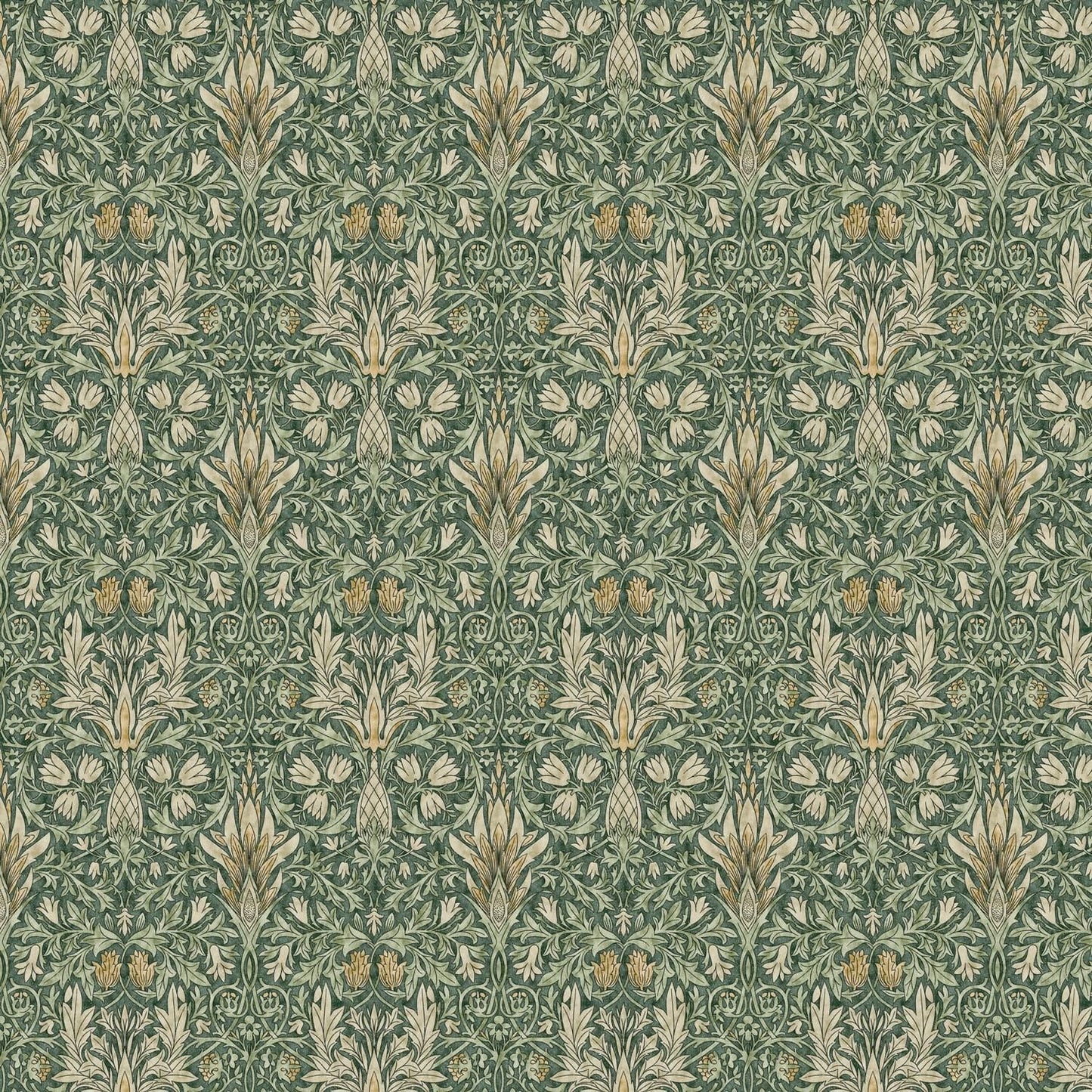 William Morris Snakeshead Forest Green Cotton Tablecloth