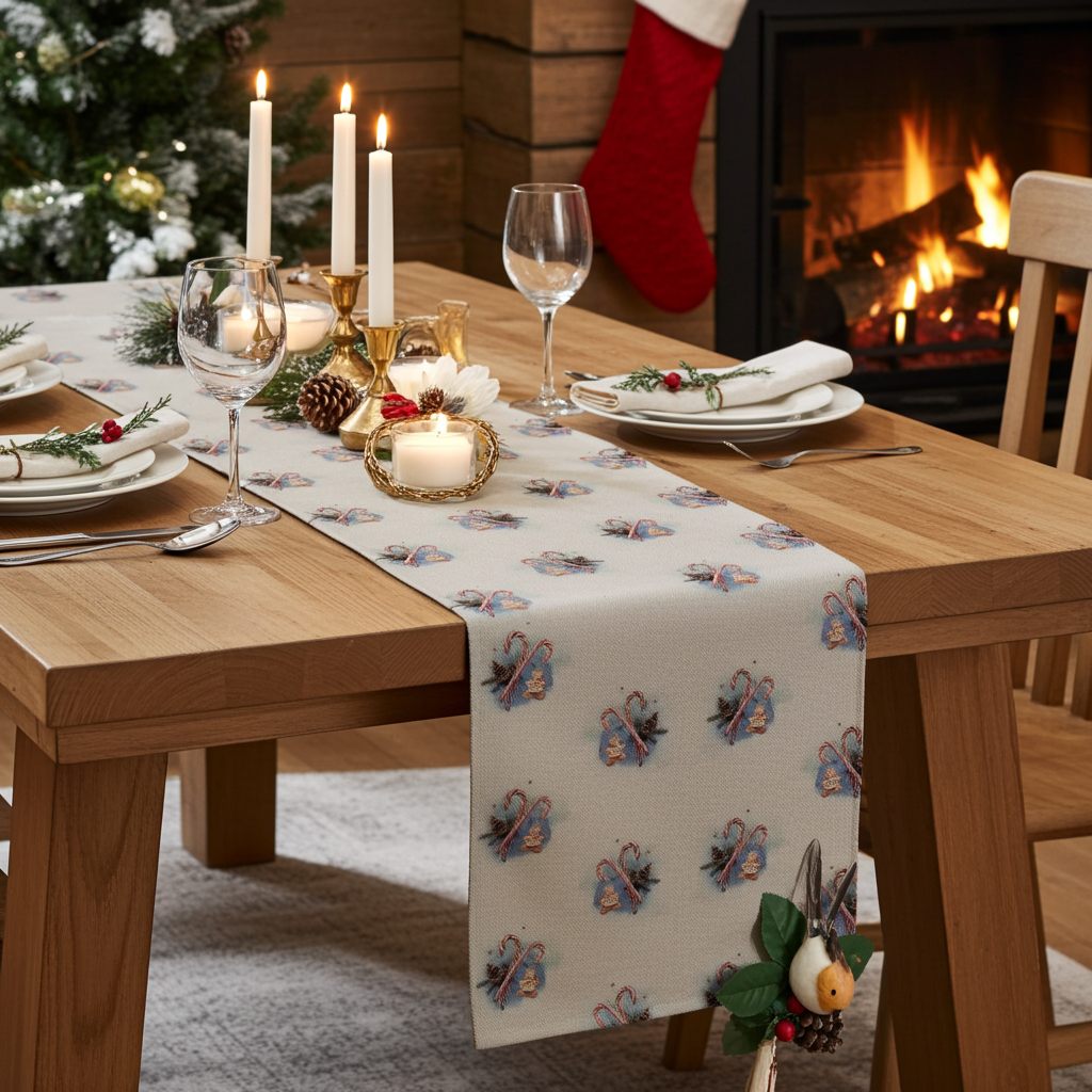 Candy Gingerbread Man Christmas Table Runner